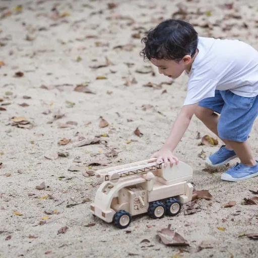 Plan Toys Brandweerauto hout naturel
