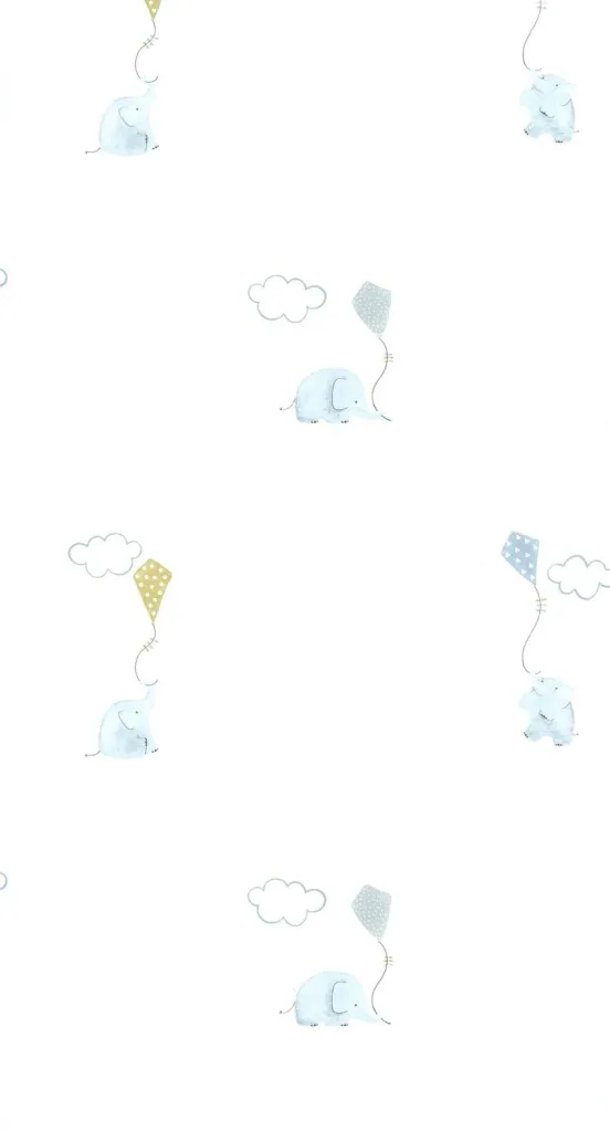 Casadeco My Little World behang olifanten blauw grijs lime