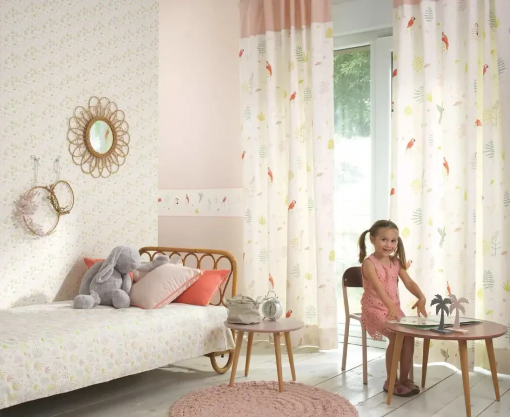 Casadeco kinderbehang Happy Dreams tropics mint koraal