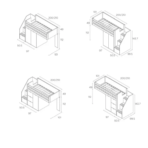 Muba Bespoke Treinbed met Trap