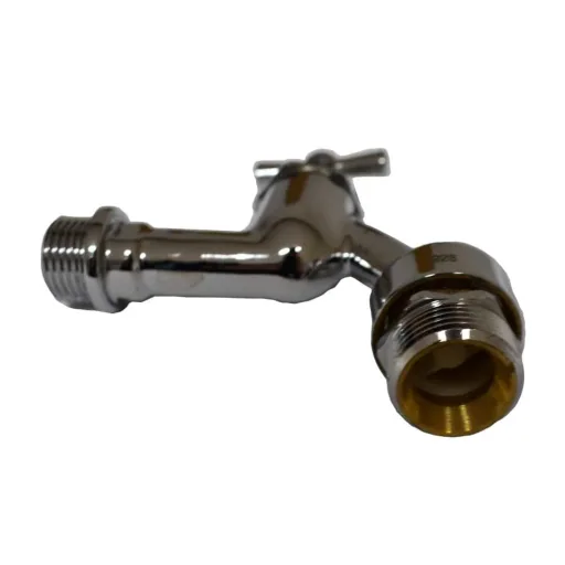Uitloopventiel 3/4 inch, Knebelkraan, Verchroomd