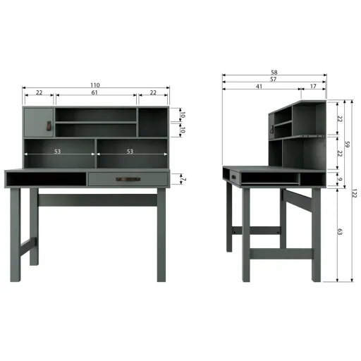 Vtwonen bureau/secretaresse grijs groen