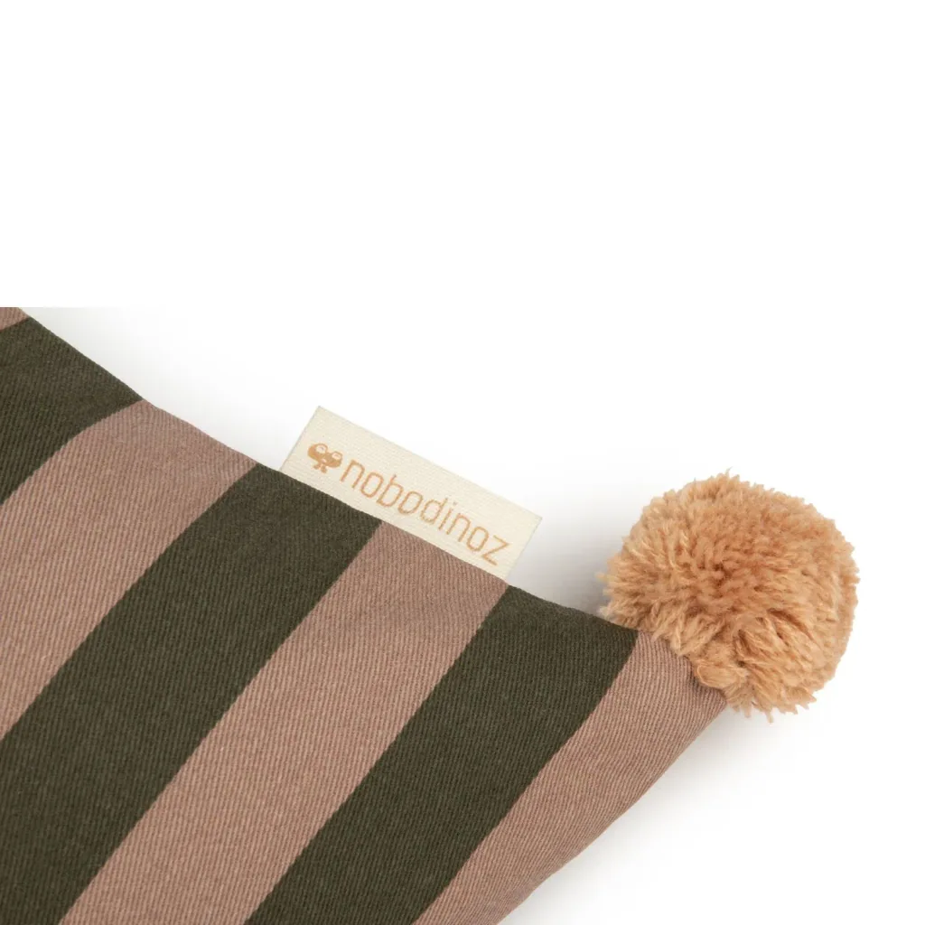 Nobodinoz Rechthoekig kussen Majestic, kleur: GREEN TAUPE STRIPES