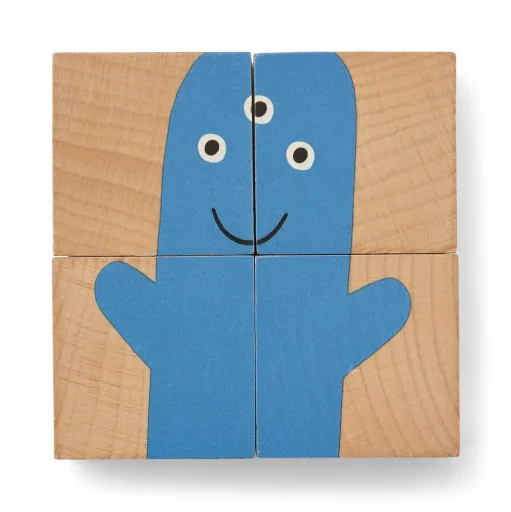 Liewood Puzzel, Houten puzzel, Houten blokjes - Aage, Kleur: Monster / Nature