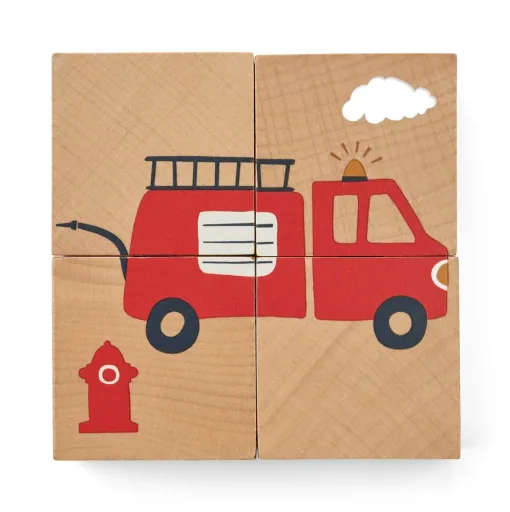 Liewood Aage houten puzzel met houten blokjes, kleur: All Together / Nature