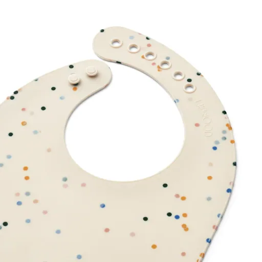 Liewood siliconen slabbetje, 2 stuks - Tilda, Kleur: Splash dots / Schelp