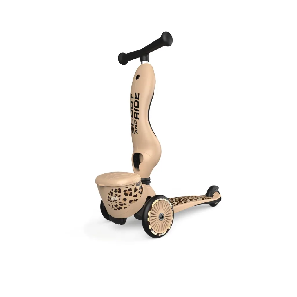 Scoot & Ride Highwaykick 1 Lifestyle, 2in1 Loopfiets, Scooter, Kleur: Luipaard