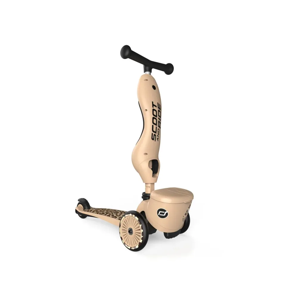 Scoot & Ride Highwaykick 1 Lifestyle, 2in1 Loopfiets, Scooter, Kleur: Luipaard