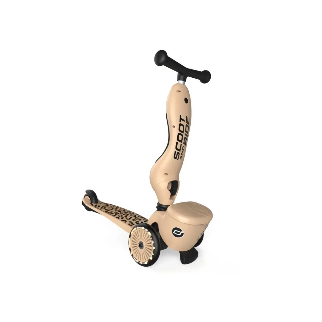 Scoot & Ride Highwaykick 1 Lifestyle, 2in1 Loopfiets, Scooter, Kleur: Luipaard