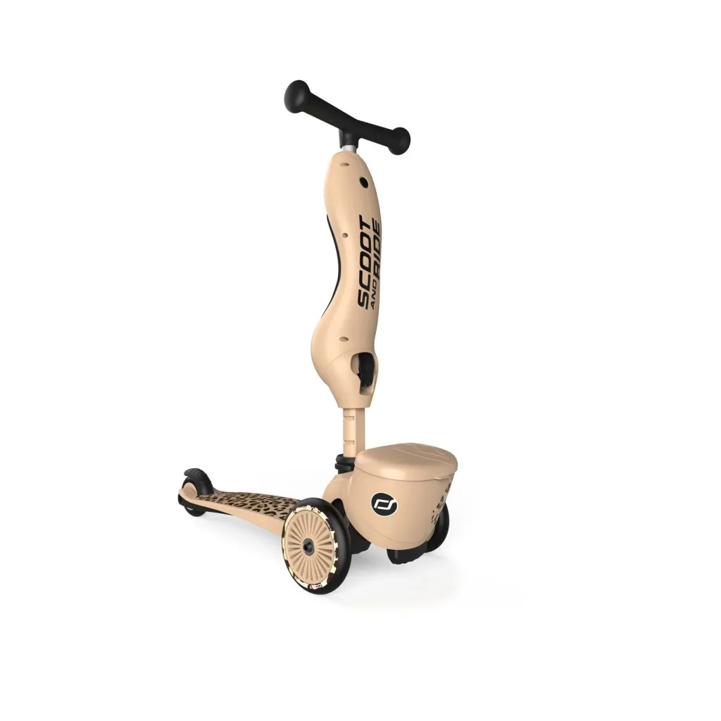 Scoot & Ride Highwaykick 1 Lifestyle, 2in1 Loopfiets, Scooter, Kleur: Luipaard