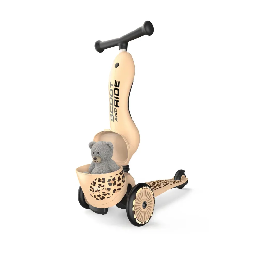Scoot & Ride Highwaykick 1 Lifestyle, 2in1 Loopfiets, Scooter, Kleur: Luipaard