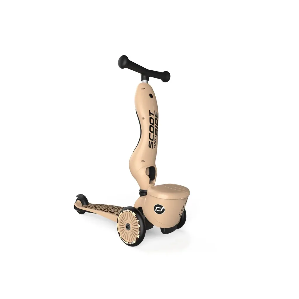 Scoot & Ride Highwaykick 1 Lifestyle, 2in1 Loopfiets, Scooter, Kleur: Luipaard