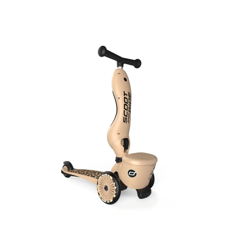 Scoot & Ride Highwaykick 1 Lifestyle, 2in1 Loopfiets, Scooter, Kleur: Luipaard