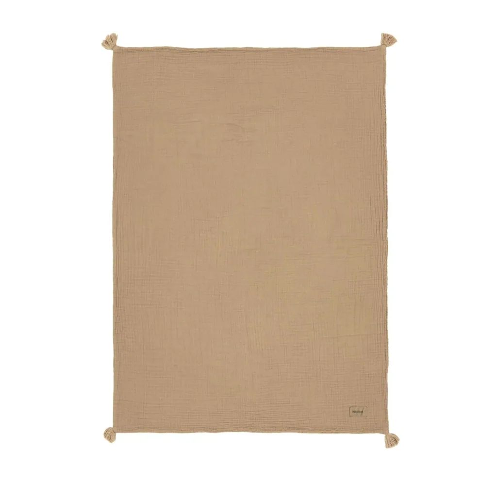 Nobodinoz WABI SABI babydeken, dubbele mousseline deken, 65 x 100 cm, kleur: Sesam