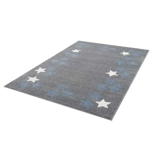 Livone tapijt sterrenband blauw grijs, Tapijtmaat: 160 x 230 cm