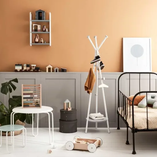 Kids Concept set van 2 ronde kartonnen dozen grijs