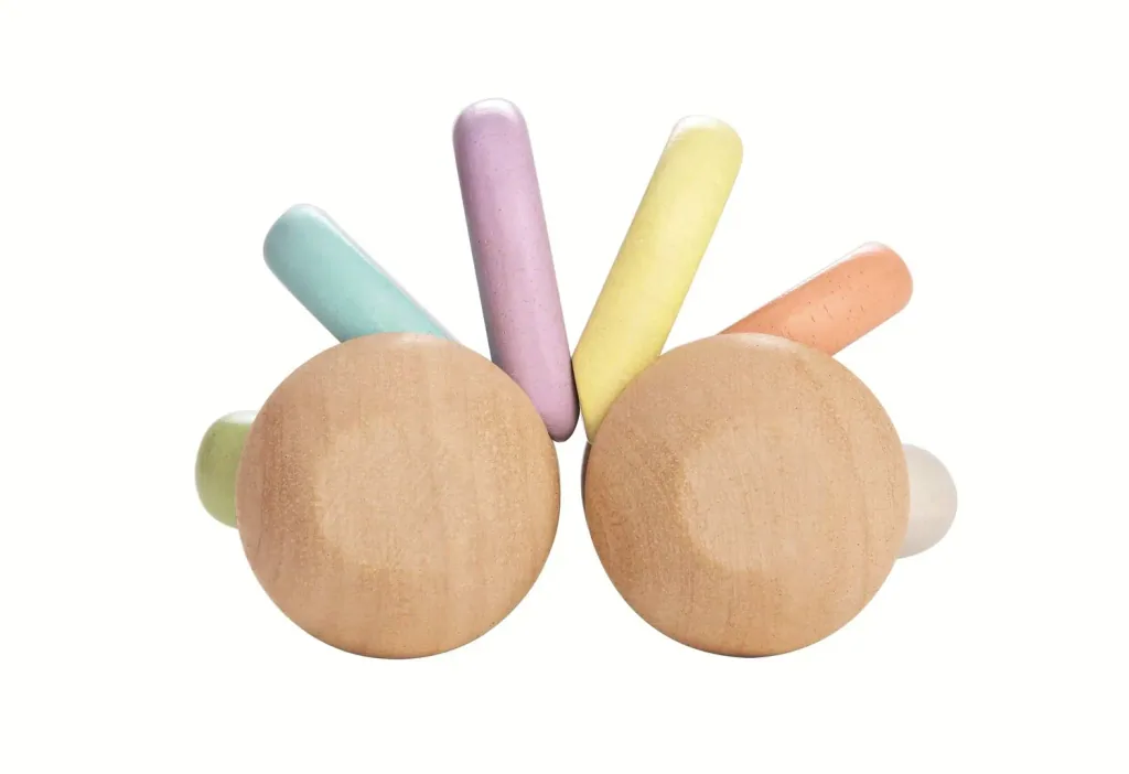 Plan Toys – Pastel babyautootje, rubberhout