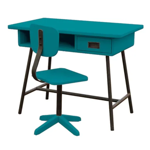 Laurette kinderbureau La Classe met stoel, Kleur: Kauwgom