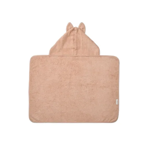 Liewood baby handdoek met capuchon, babyhanddoek Vilas Hase – ultra-zacht, absorberend, met dierenoren, perfect na het baden, Kleur: Bleek Toscane
