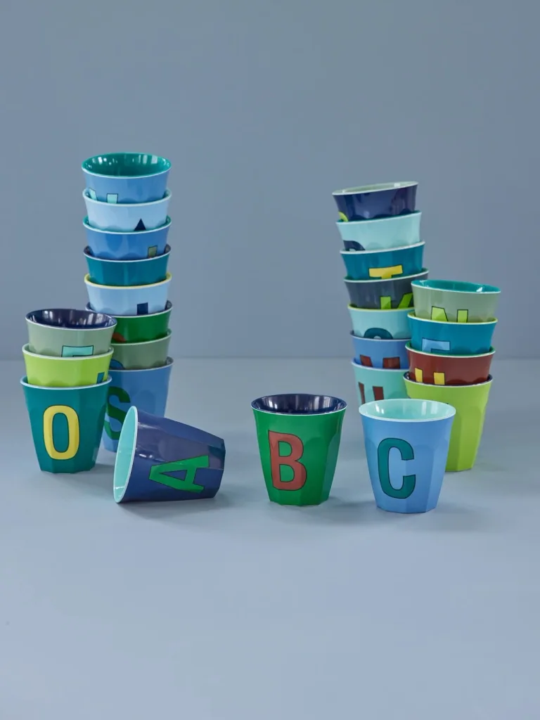 RICE Beker S, 250 ml, Melamine, Stoffig blauw
