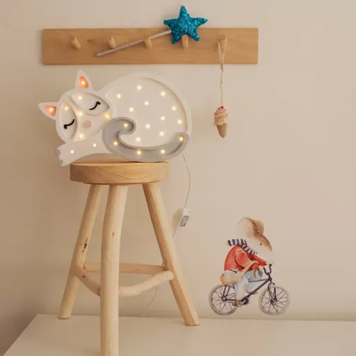 little lights Led deco lamp kat wit