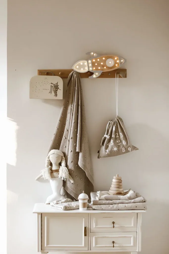 little lights Led deco kinderlamp rocket grijs