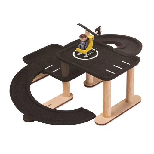 Plan Toys Parkeergarage hout met zwart