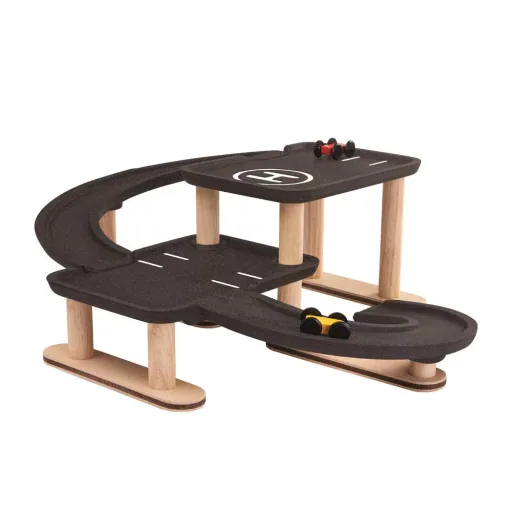 Plan Toys Parkeergarage hout met zwart