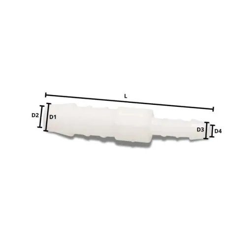 Slangverbinder Kunststof 4 mm naar 3 mm - Slangkoppeling
