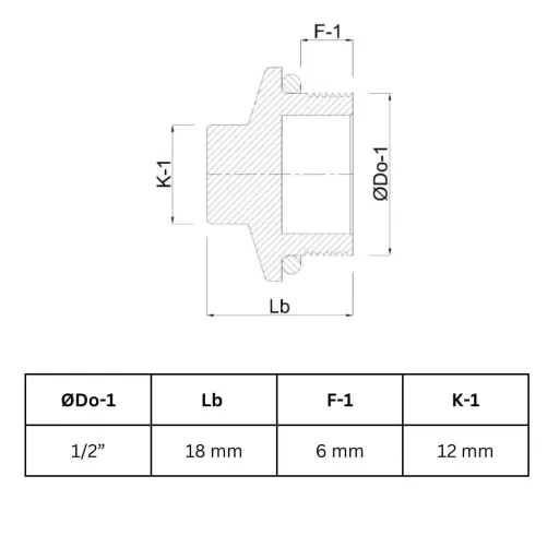 Draadfitting Messing Plug 1/2" AG