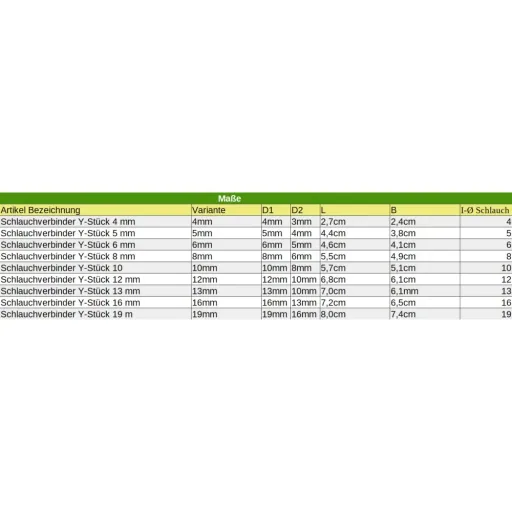 Slangverbinder Kunststof Y-Stuk 12 mm