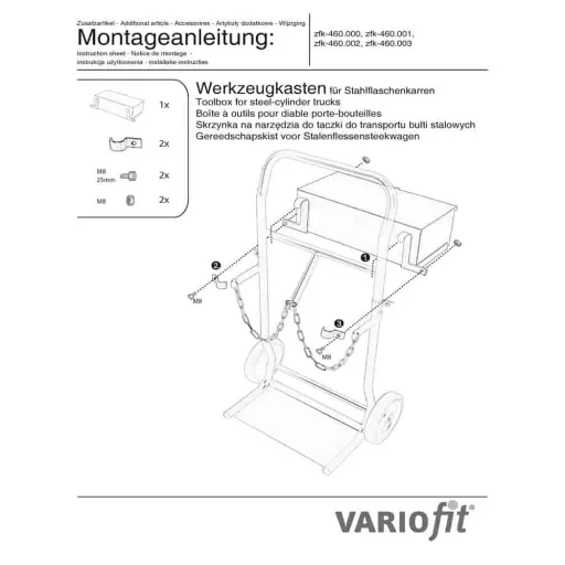 Gereedschapskist voor stalen fleskarren fk-1100 / 1101