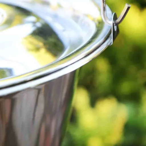 RVS ketel 14 liter met deksel voor open vuur