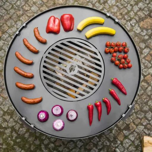 Vuurschaal Grillplaat 102cm met Grillrooster en Handvatten
