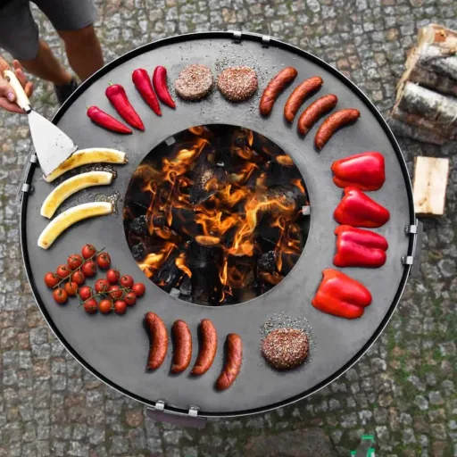 Vuurschaal Grillplaat 102cm met Grillrooster en Handvatten