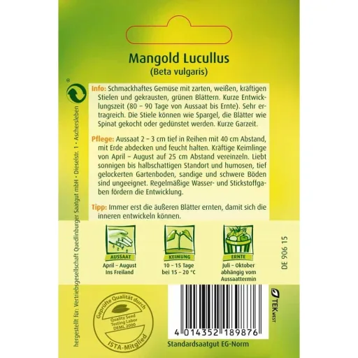 Lucullus Mangold Zaden - Makkelijk Zelf Kweken