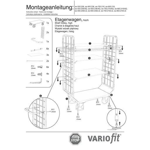 Paketwagen, Transportwagen, Gitterwagen, 500 kg laadvermogen