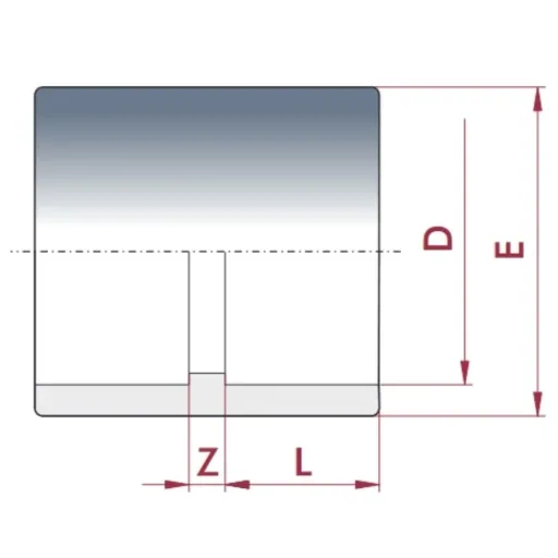 PVC-U Kleefmof 40 mm PN16 - PVC Buis Verbinden