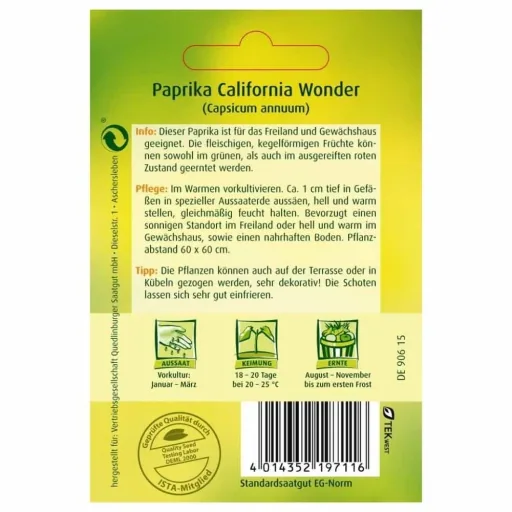 Paprika 'California Wonder' Zaden: Gemakkelijk Zelf Kweken