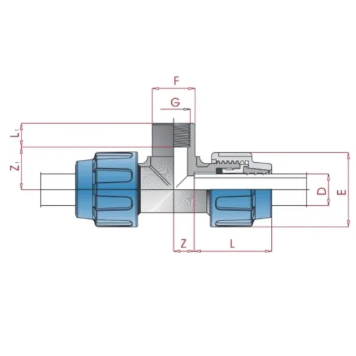 PE Koppeling T-Stuk 25mm – Drinkwater Keurmerk