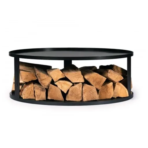 Vuurschaal Basis met Houtopslag - 82cm - Natuurstaal
