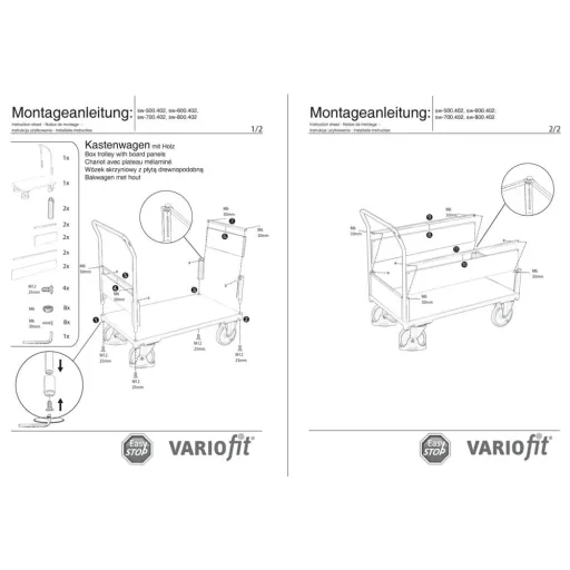Transportwagen Kastenwagen Bügelwagen EasySTOP - 400kg
