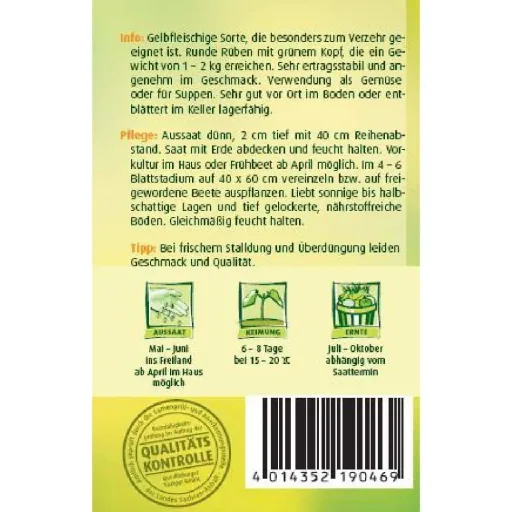 Koolraap Zaden Wilhelmsburger Sator - Gele Koolraap