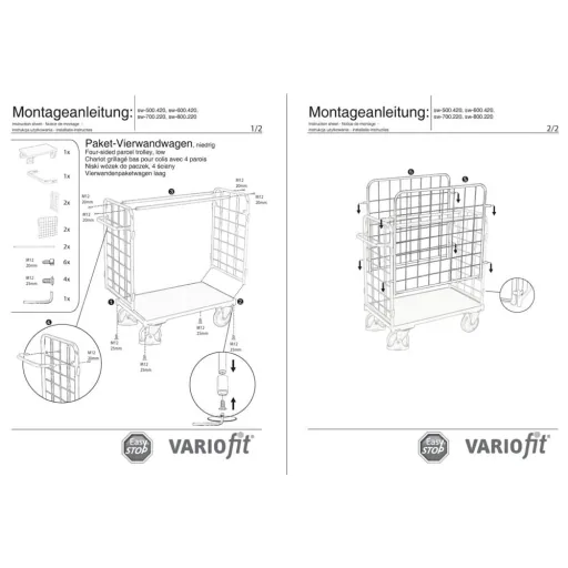 Pakket-Vierwandwagen laag Type L + EasySTOP