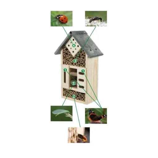 Insektenhotel Kiefernholz Schiefer - Insectenhuis