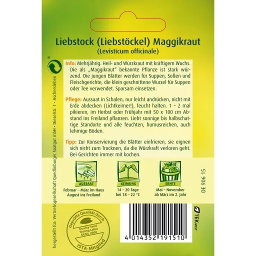Maggikruid zaden - Liebstöckel voor uw kruidentuin