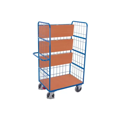 Verrijdbare stellingkast met 3 plateaus & EasySTOP - 500kg