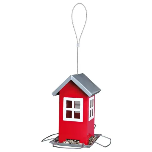 Rood Vogelhuisje - Hangend Voederhuis voor Tuin & Balkon