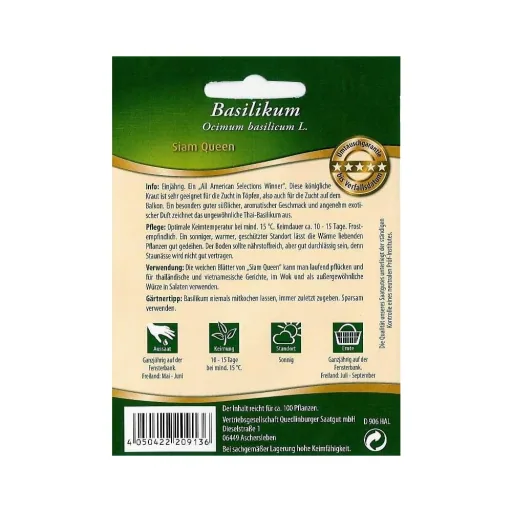 Thaise Basilicum Siam Queen - Aromatische Kruidenplant voor Balkon