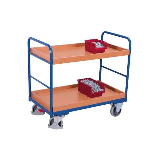 Etagenwagen met 2 Plateaus, 250 kg Laadvermogen, EasySTOP